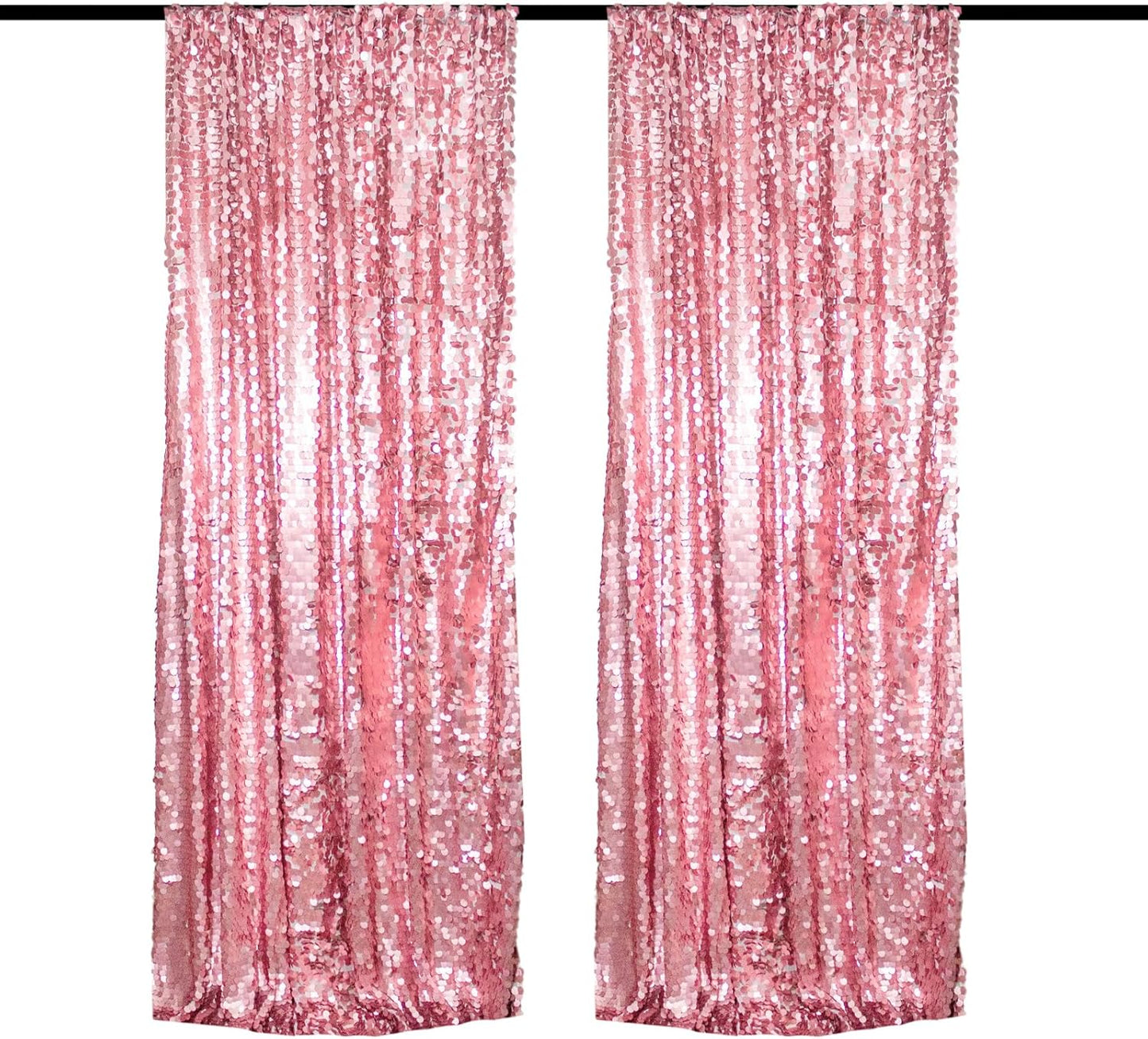 JYFLZQ Pink Payette Sequin Backdrop Curtains for Stunning Events