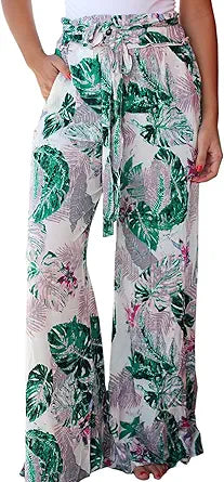 ECOWISH Wide Leg Pants for Women Summer 2023 Floral Trousers