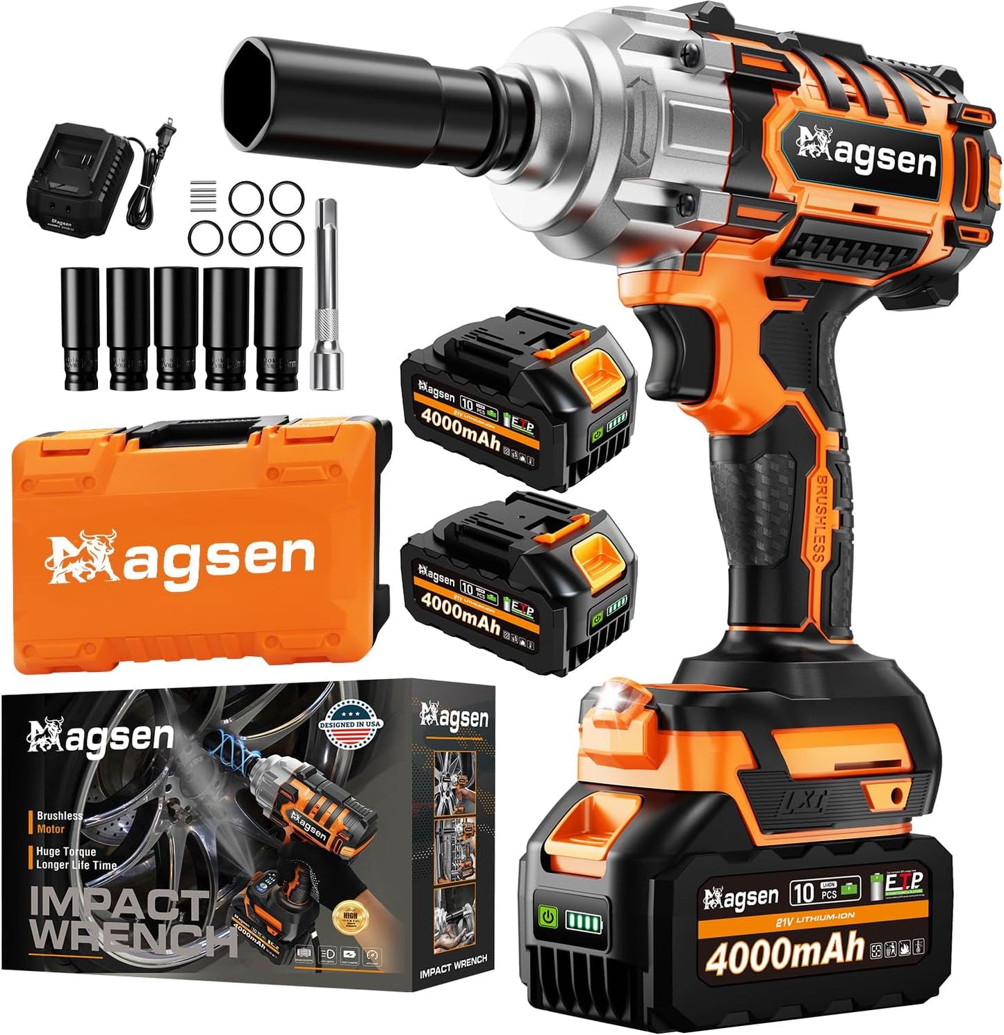 1/2 Inch Cordless Impact Wrench with 900Ft-lbs Torque Power
