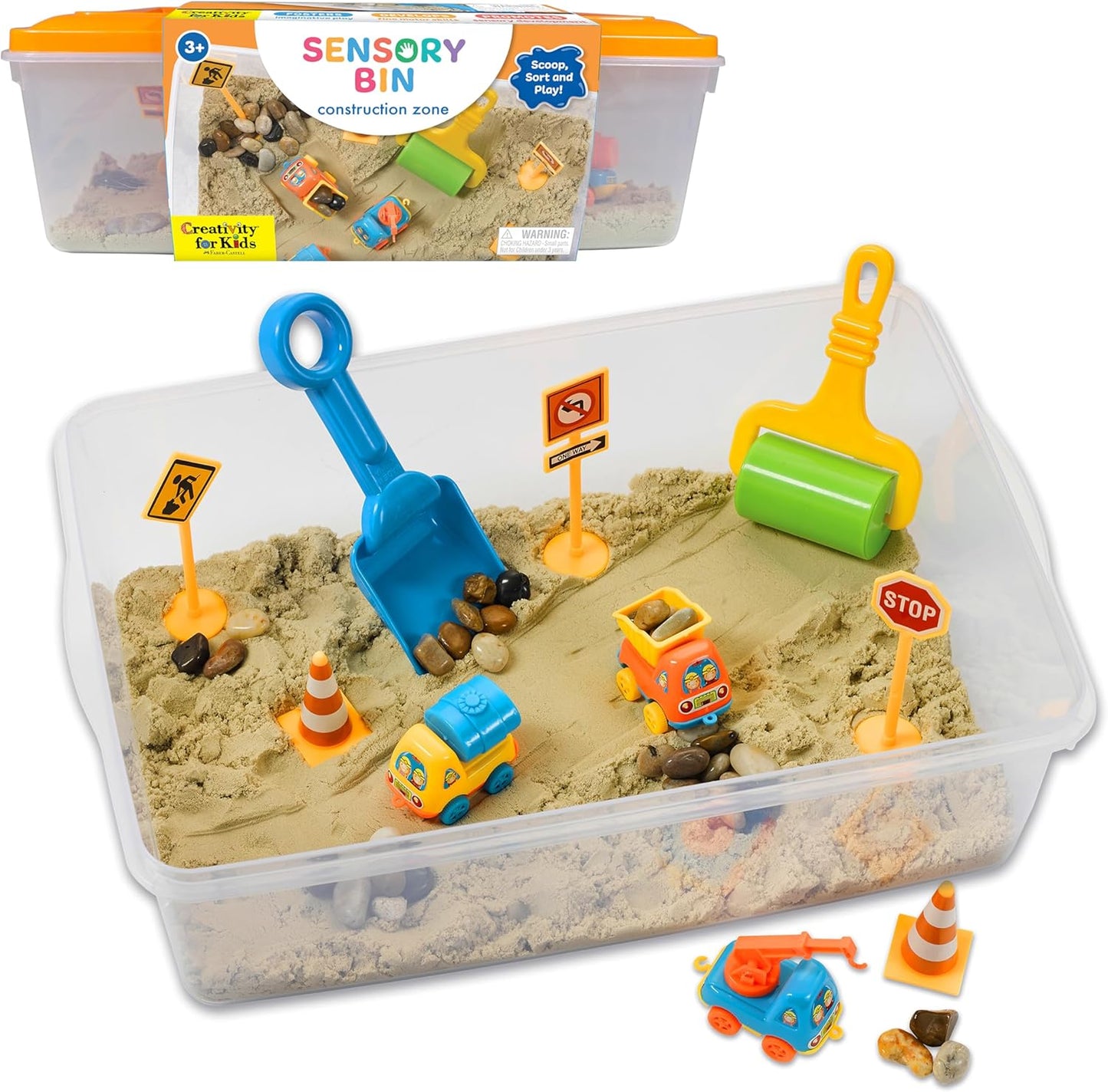 Excavator Construction Zone Sensory Bin for Boys - Engaging Preschool Play