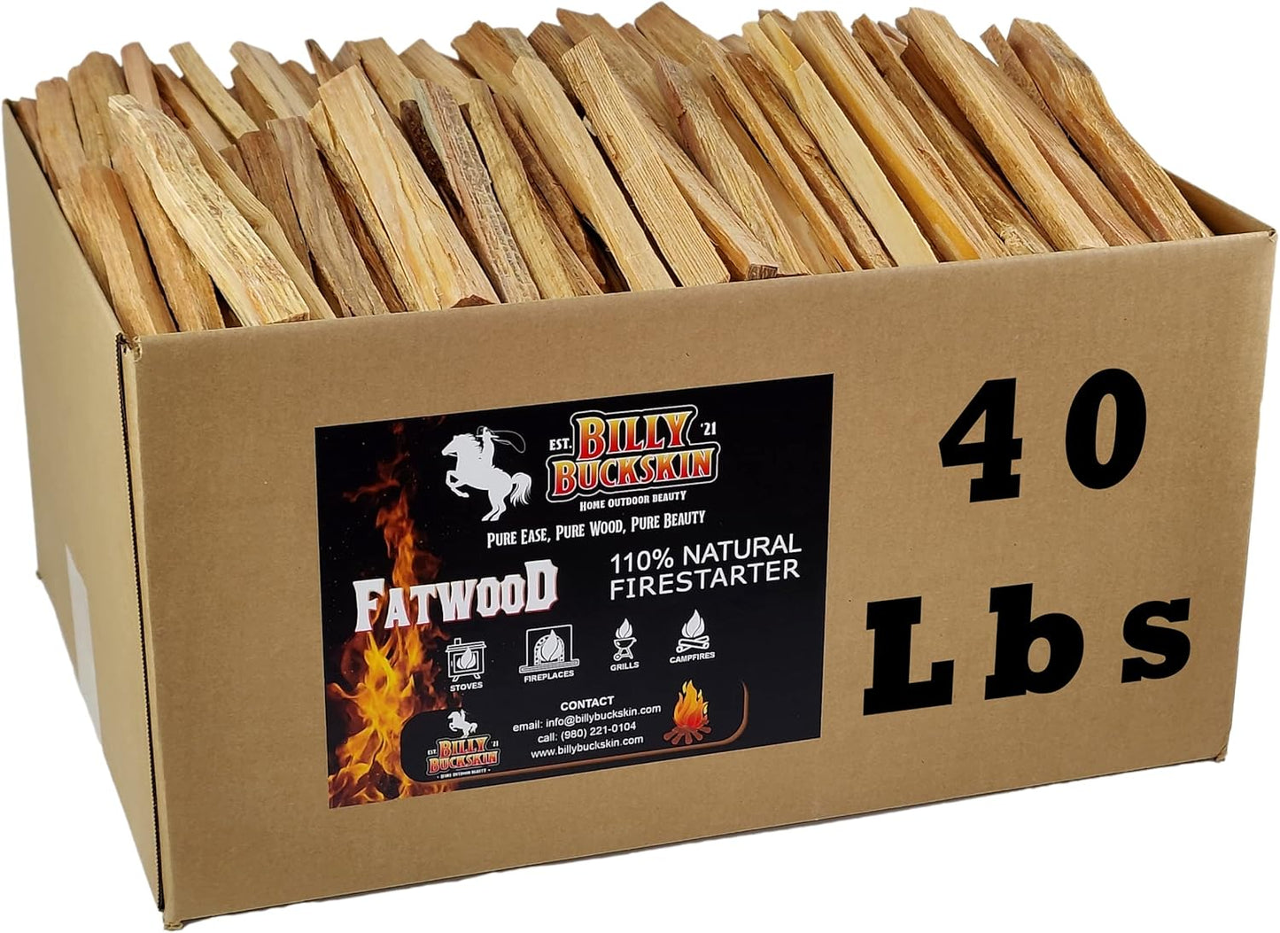 40lb Fatwood Fire Starter Sticks for All Weather Conditions