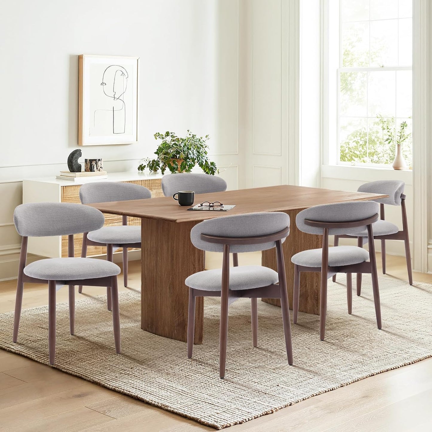 Modern Wooden Dining Chairs Set of 6 for Stylish Dining Rooms