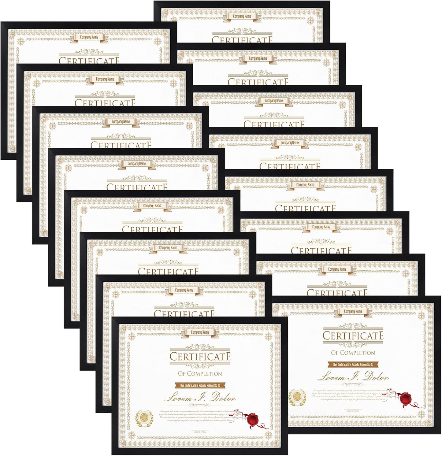16 Pack 8.5x11 Certificate Picture Frames for Display Needs