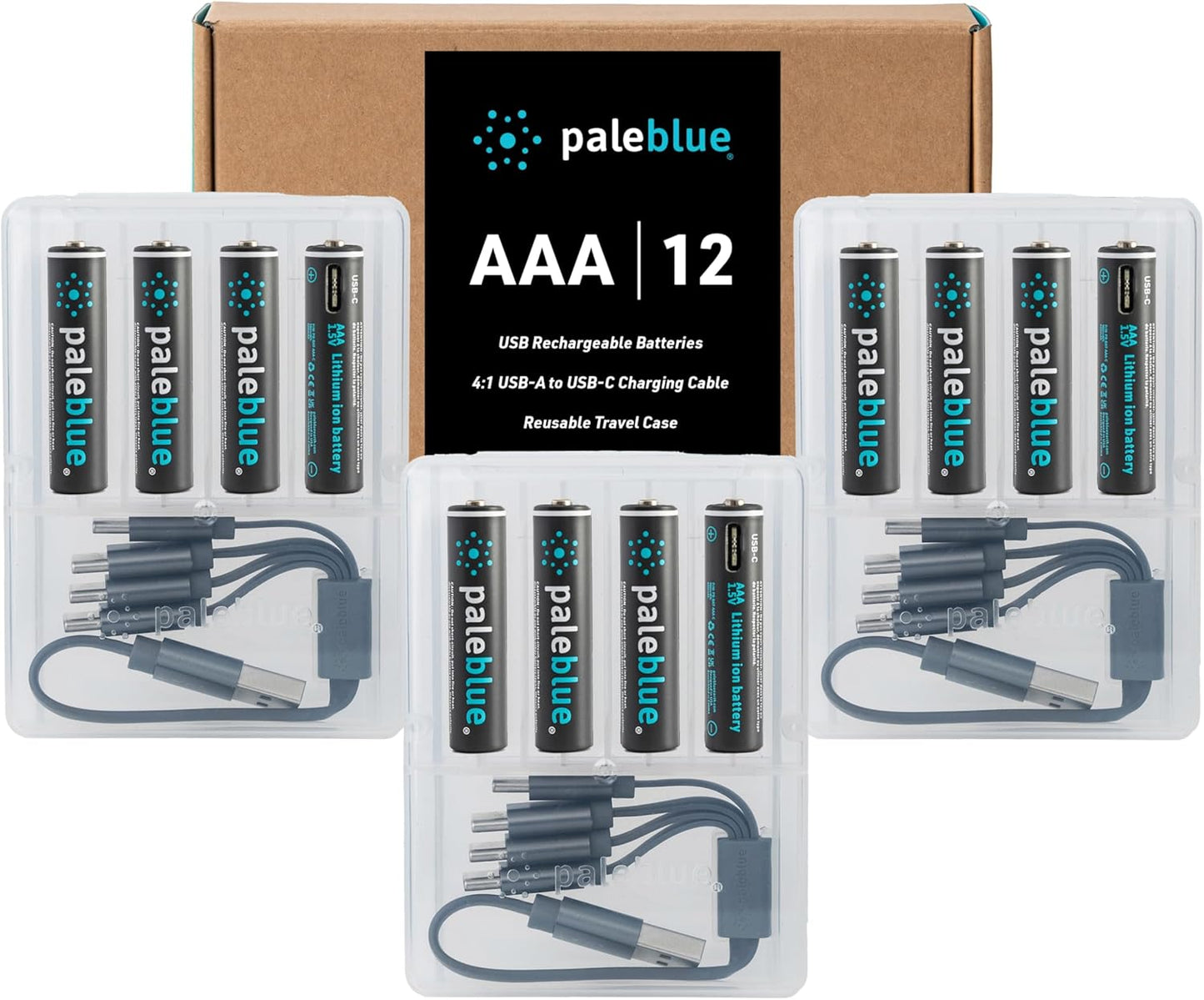 Rechargeable AAA Lithium Batteries with Fast Charging Cable