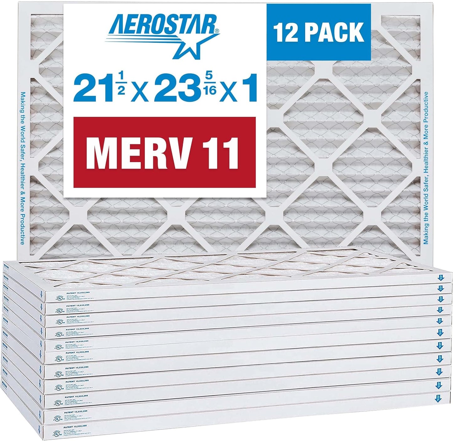 Aerostar MERV 11 Filter - Superior Air Quality, Pack of 12