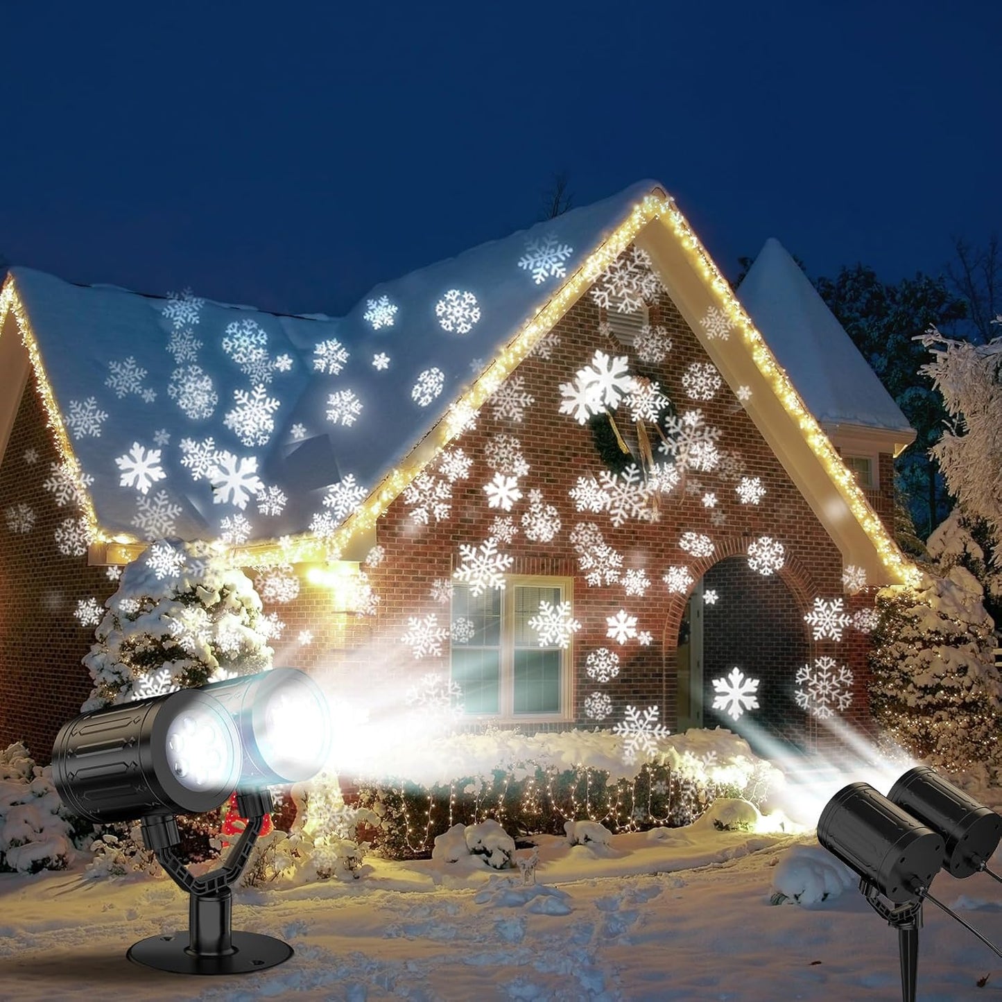Twinkle snowflakes w/ wide coverage for Christmas cheer