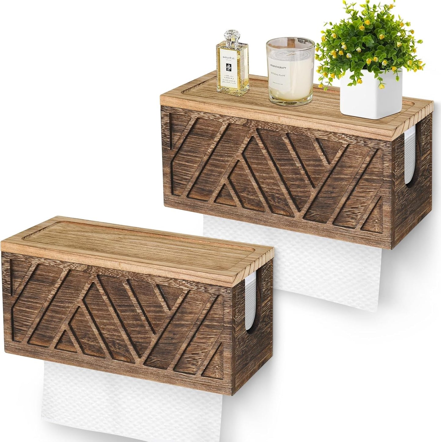 Set of 2 Paper Towel Dispenser Wall Mount for Home Use