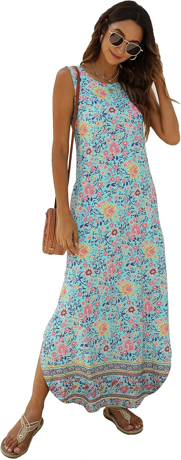 Hount Women's Casual Summer Sleeveless Dress with Pockets