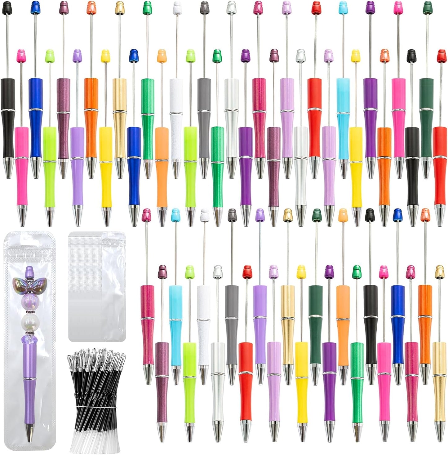 300 Pieces DIY Beadable Pen Kit for Craft Lovers and Students