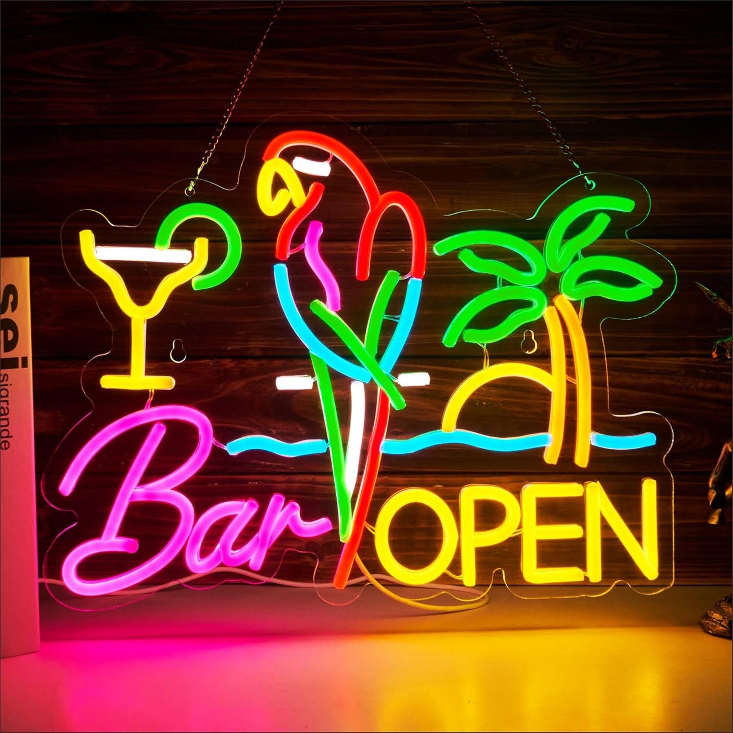 Bar Open Neon Sign for Wall Decor - LED Light Up Art