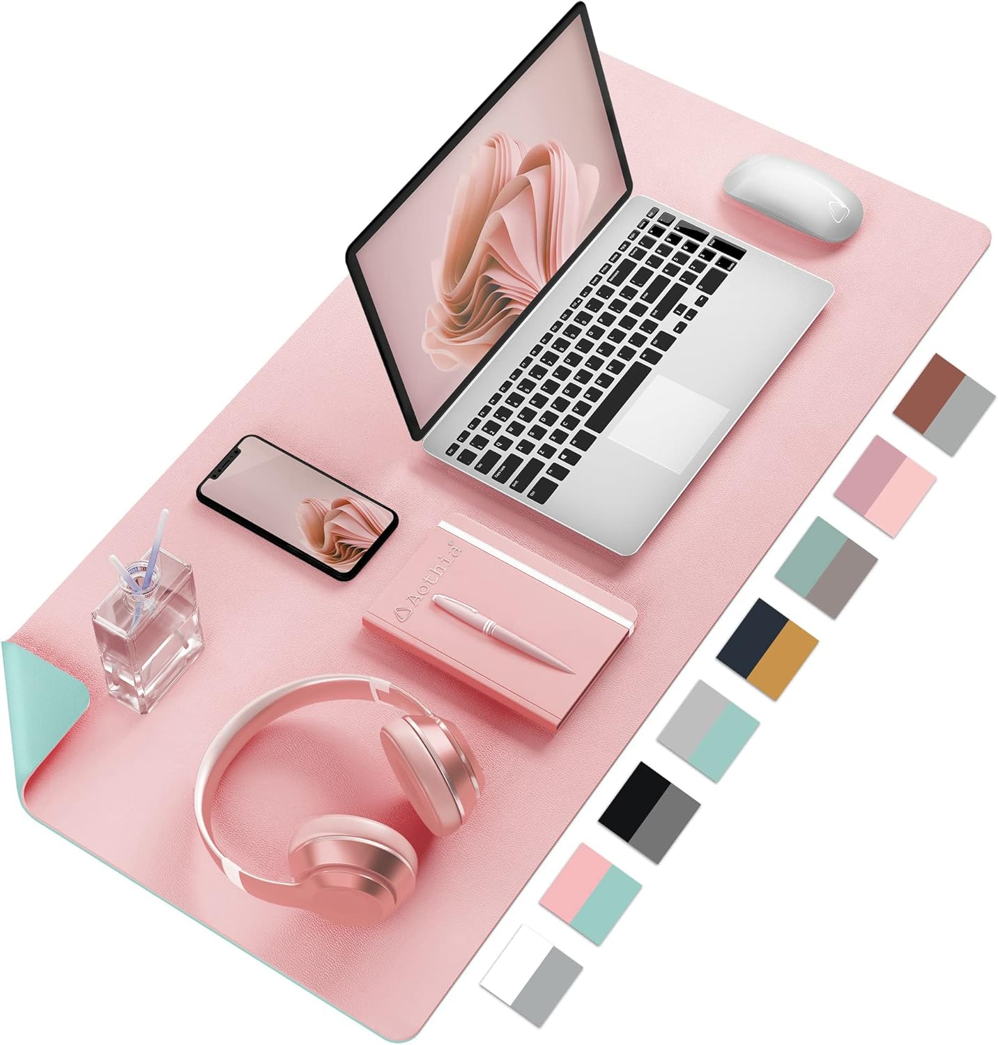 Premium Pink Desk Pad - Dual-Sided, Waterproof, Durable (23.6x13.7)