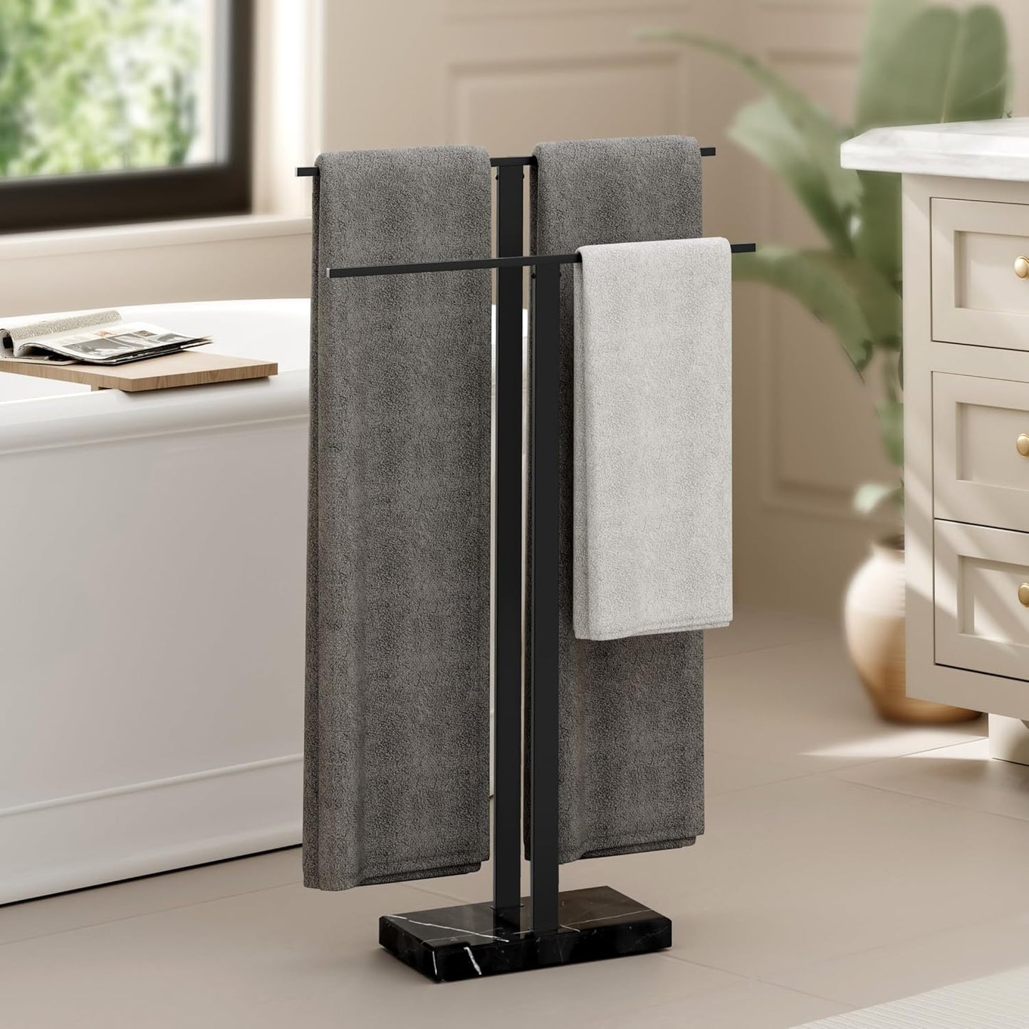KES Standing Towel Rack with Black Marble Base Review