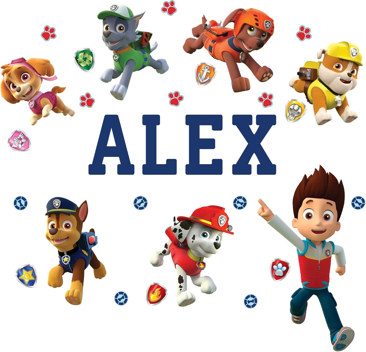 Personalized Life Sized PAW Patrol Wall Decal for Kids Room