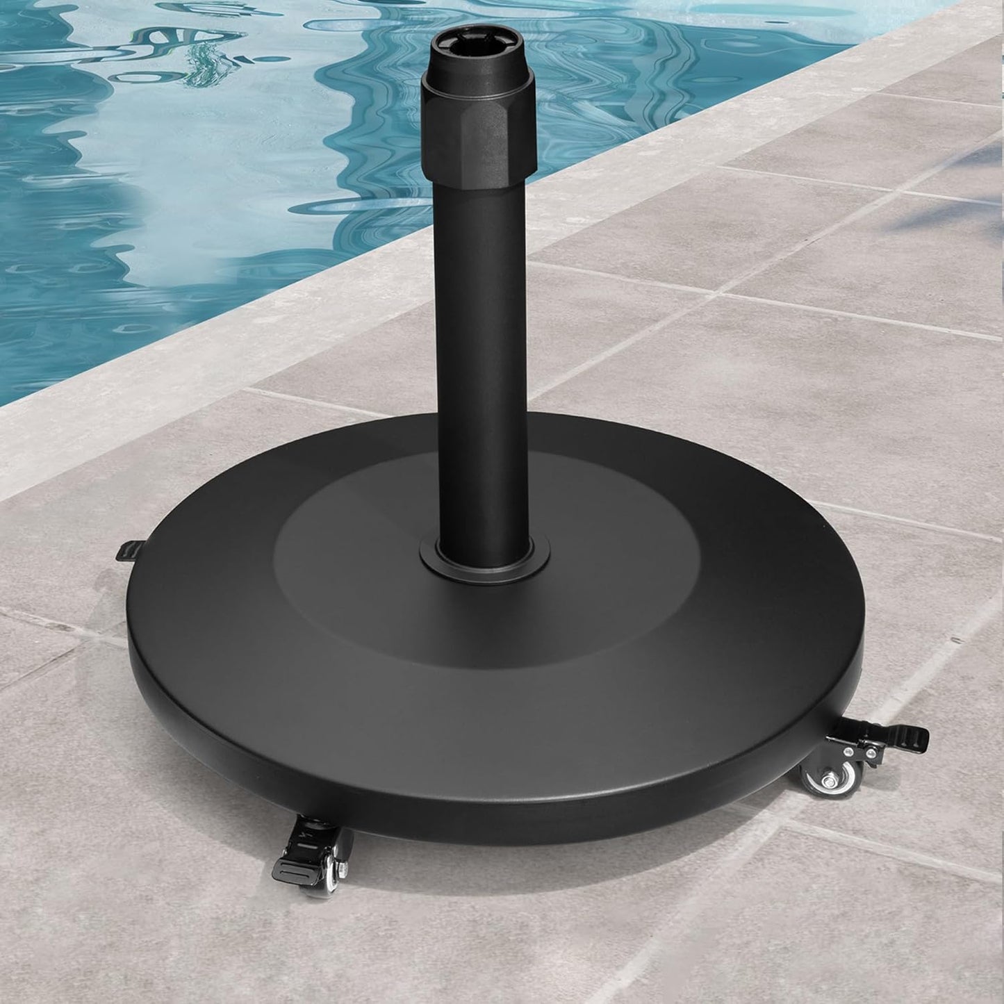 Heavy Duty Patio Umbrella Base with Wheels for Outdoor Use