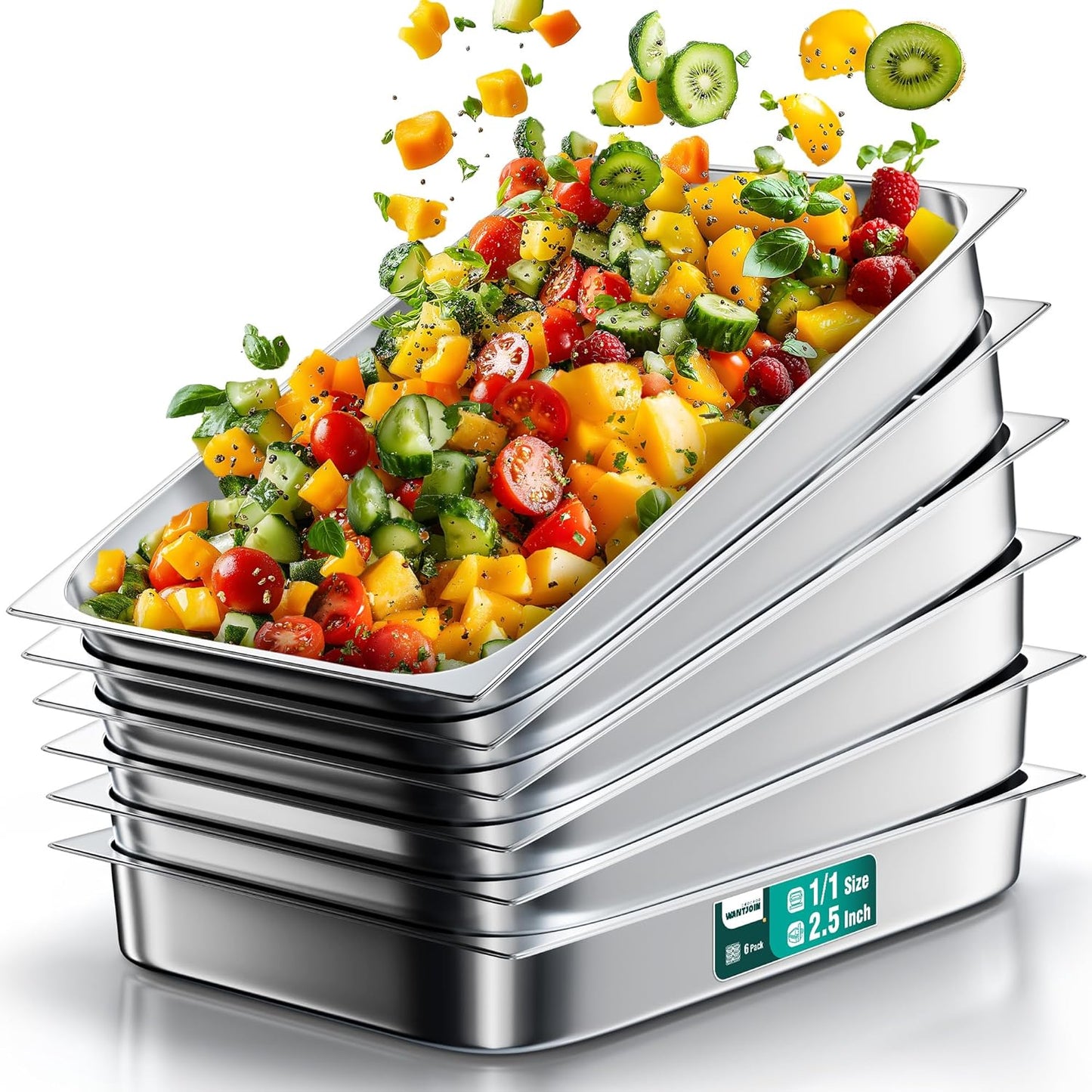WantJoin Steam Table Hotel Pans 1/1 Full Size for Catering