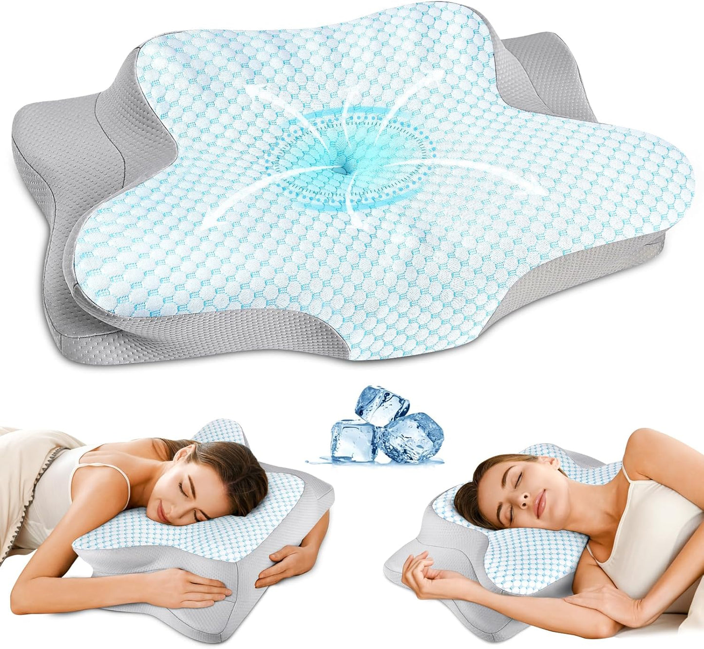 Cervical Pillow for Neck Pain Relief - Ergonomic Memory Foam