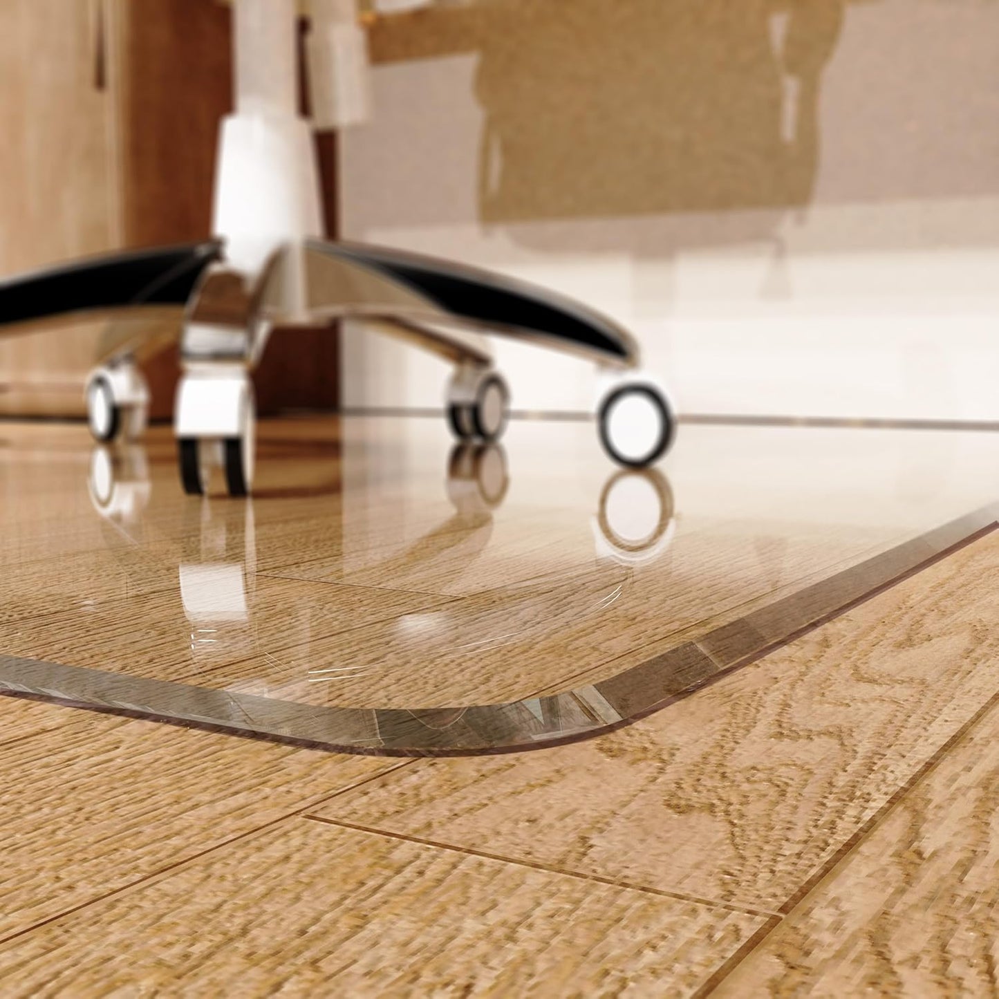 Smooth Glide Beveled Edge Chair Mat 36 x 48 - Heavy Duty & Non-Slip