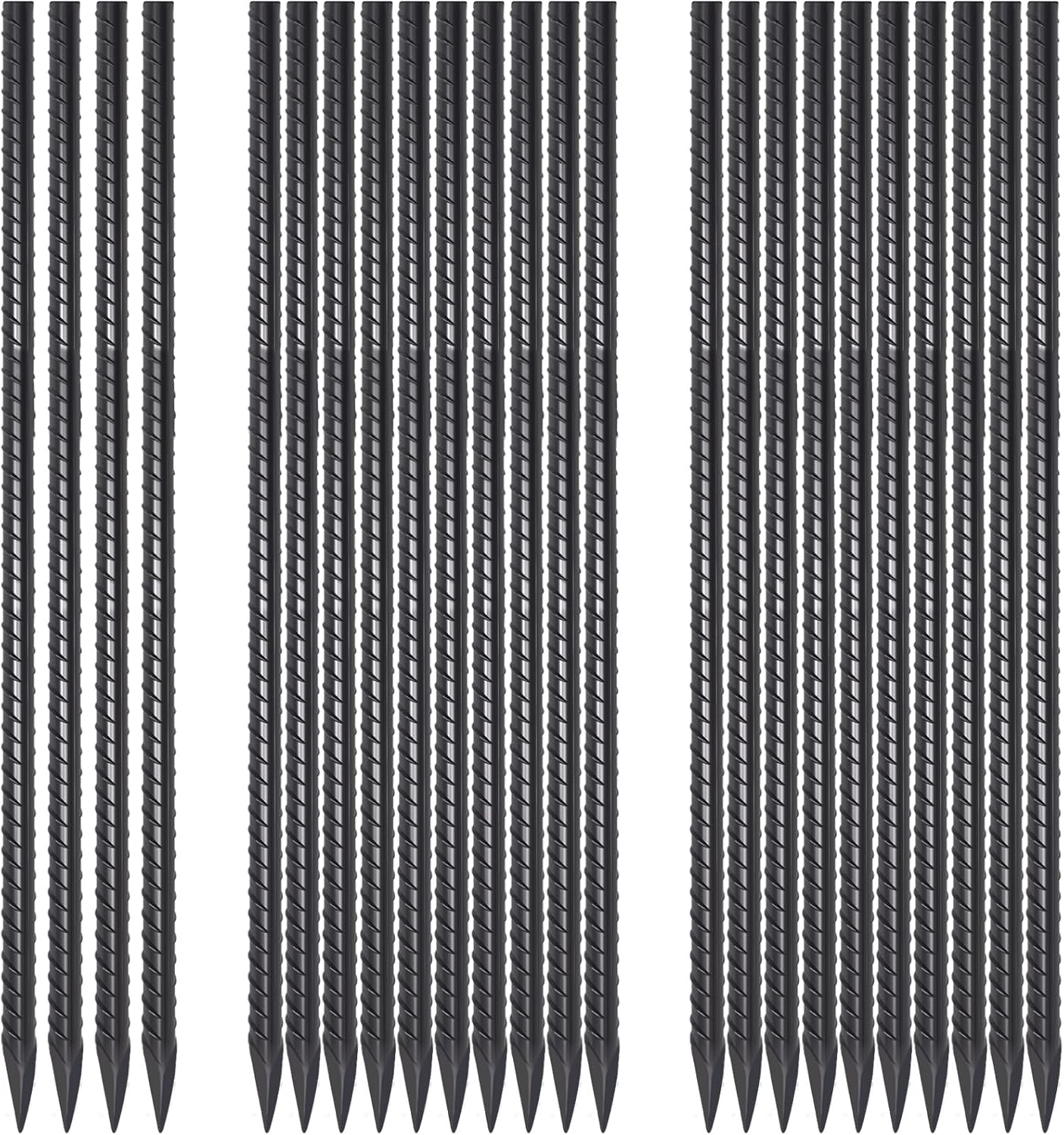 24 Pack Straight Rebar Stakes for Heavy Duty Ground Support