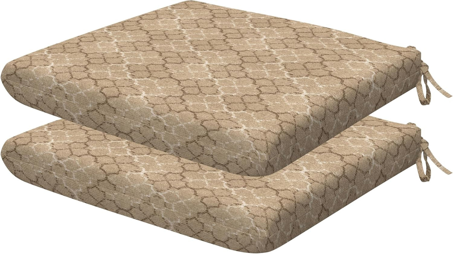 Honeycomb Outdoor Set of 2 Seat Pads for Patio Furniture