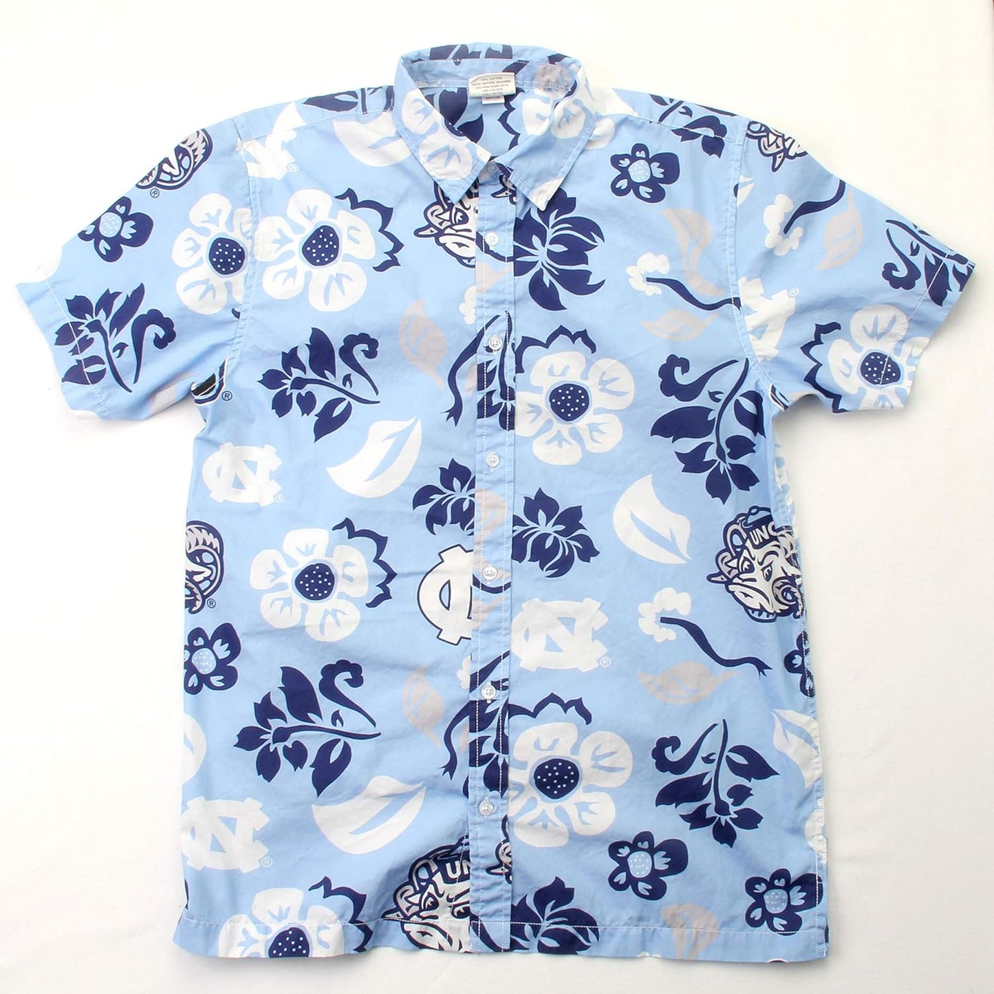 NCAA Mens Hawaiian Floral Button Down Shirt for Team Spirit