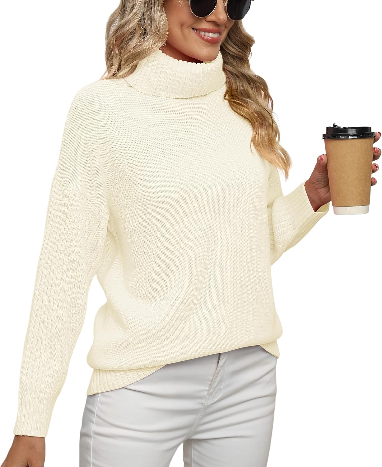 Jouica Women Chunky Oversized Turtleneck Sweater for Fall