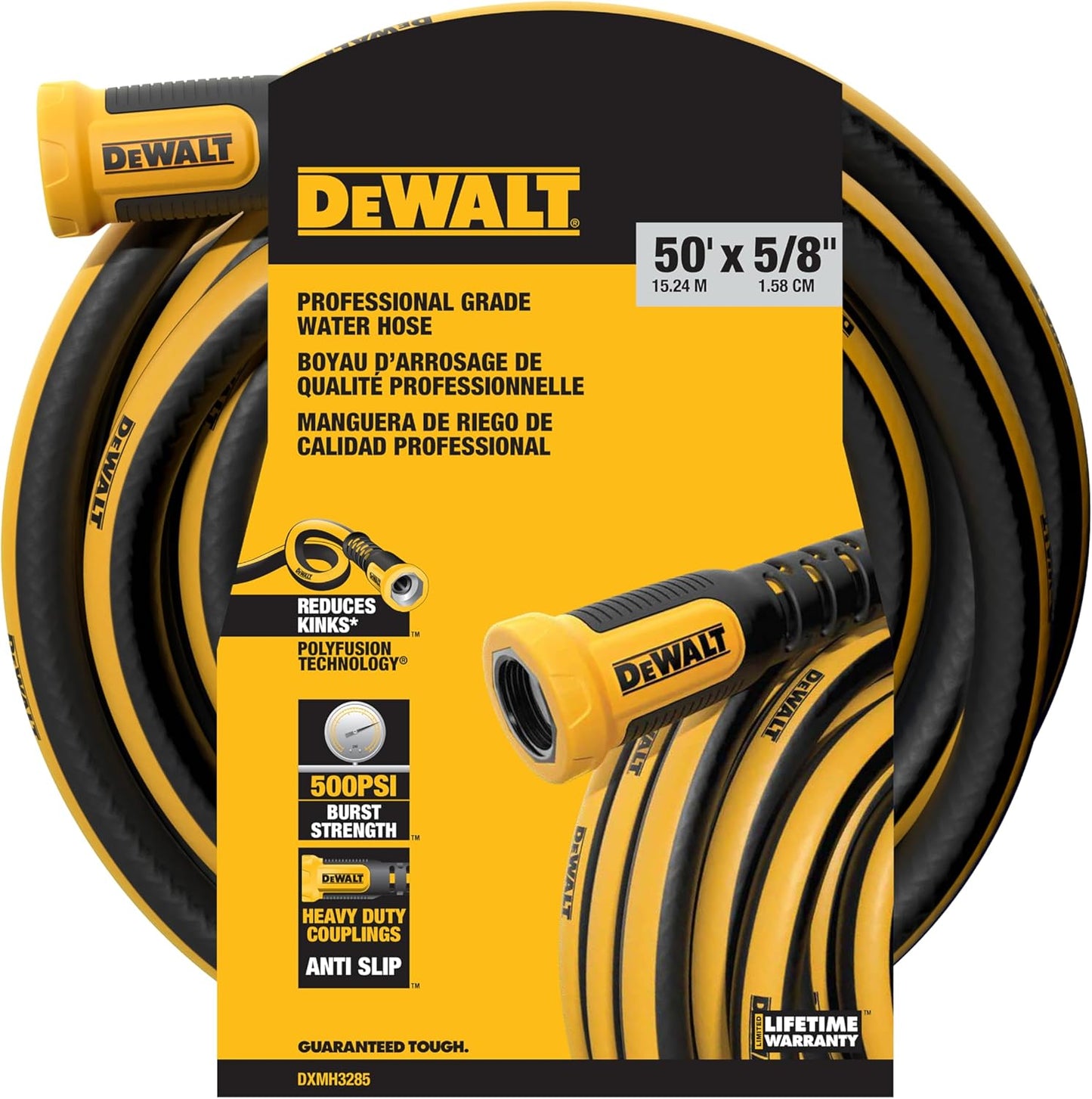 DEWALT Heavy Duty Garden Hose 50 Feet x 5/8 Inch for All Tasks