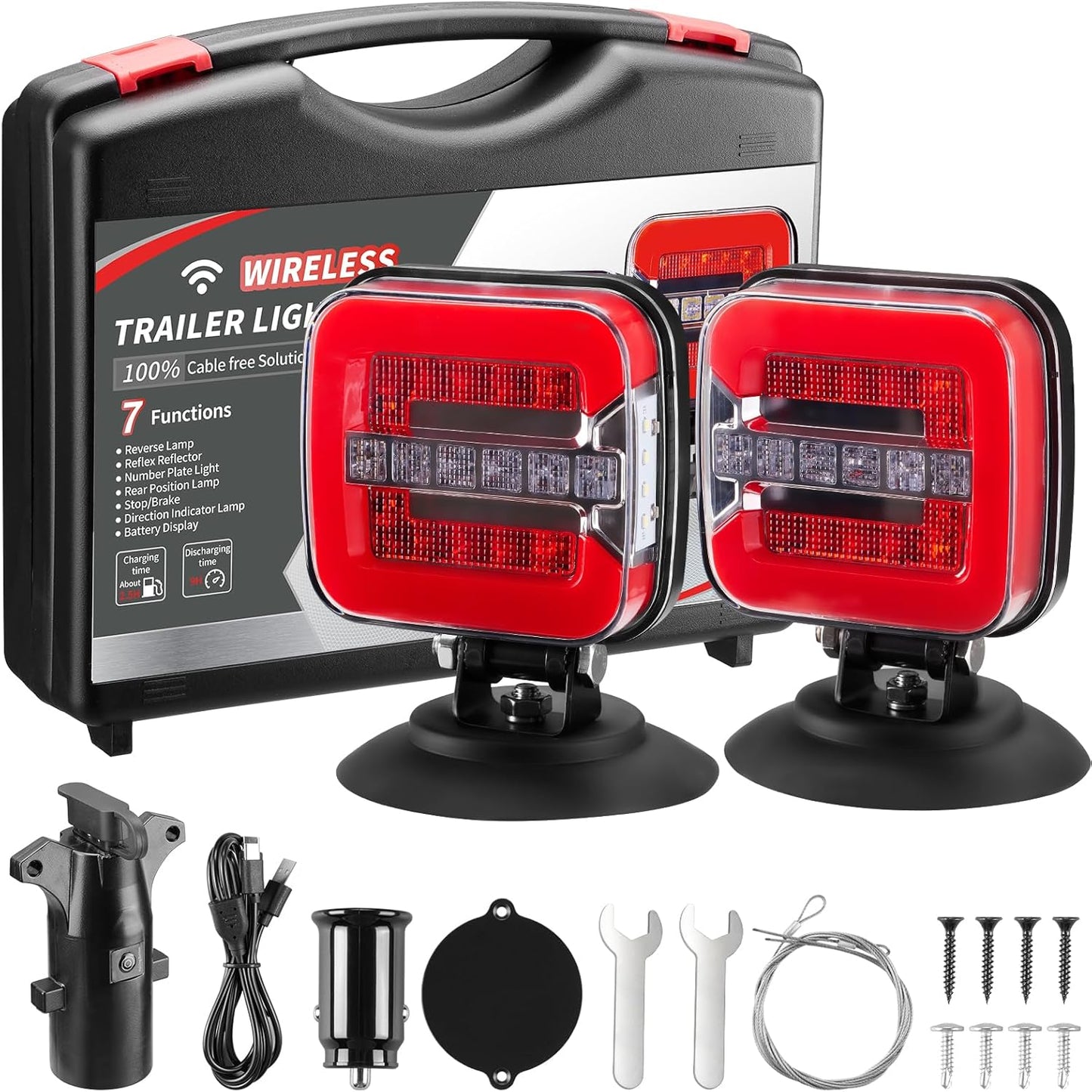 Wireless Trailer Lights Magnetic - Adjustable Tow Light Kit