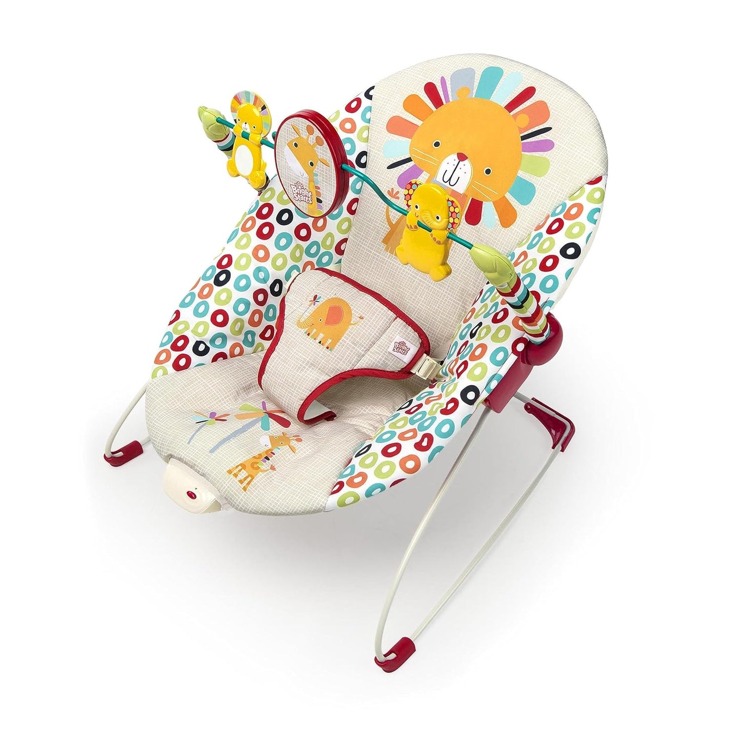 Portable Baby Bouncer with Soothing Vibrations - Playful Pinwheels