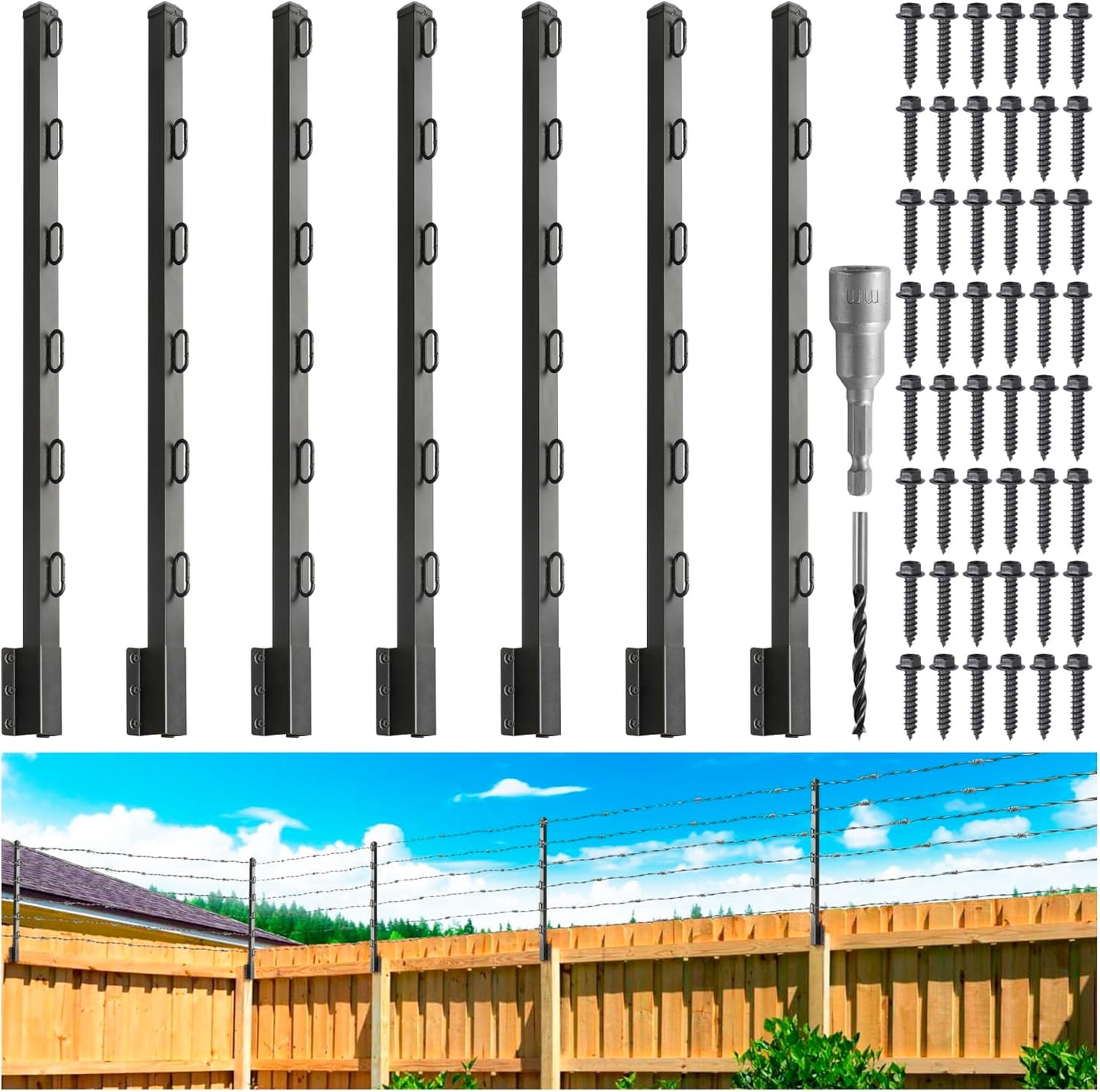 Fence Post Extender for 40in Height Increase and Privacy Protection