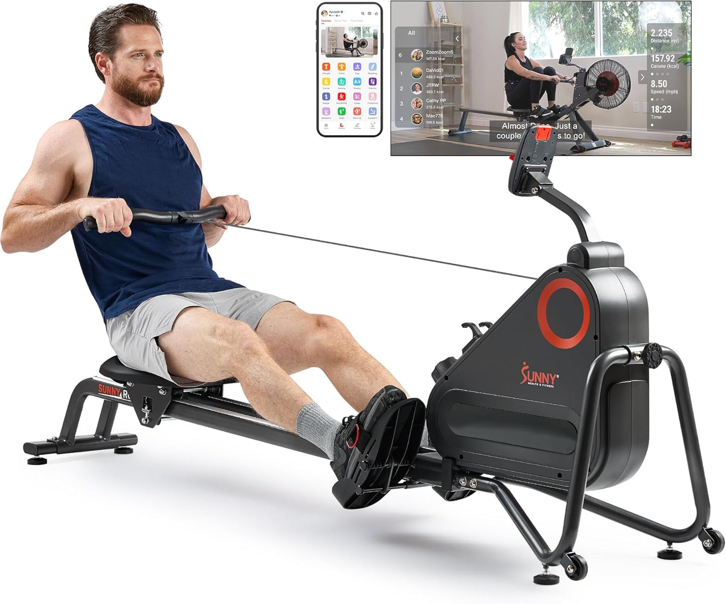 Sunny Health & Fitness Magnetic Rowing Machine for Home Use