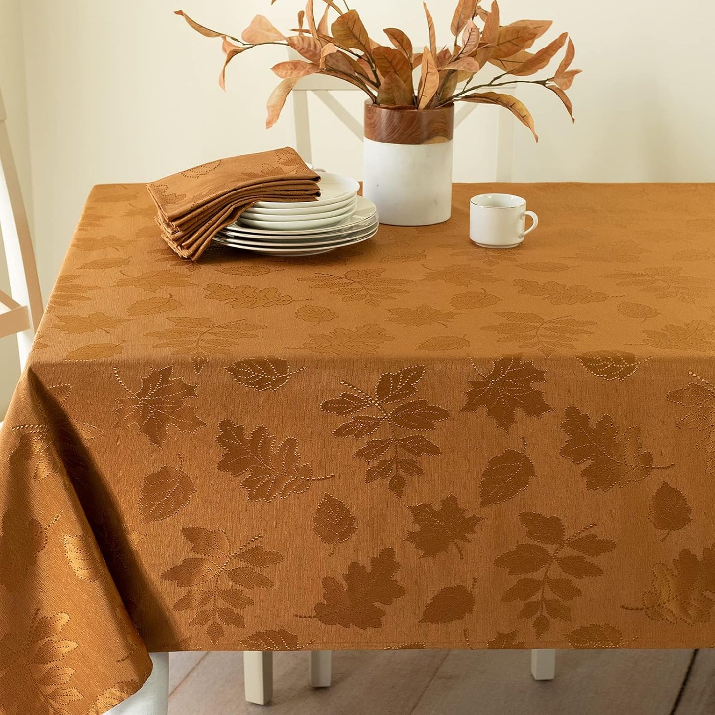 Harvest Legacy Damask Tablecloth for Elegant Fall Decor
