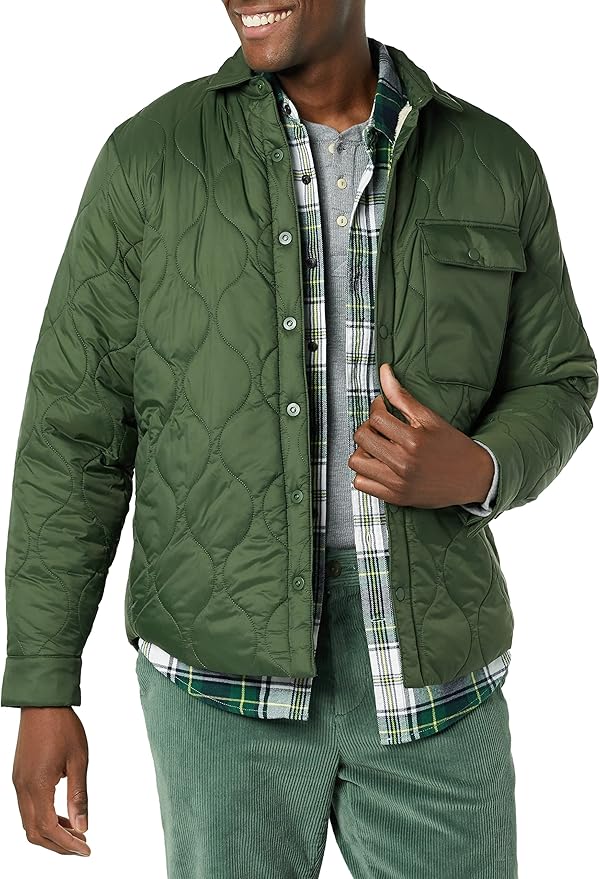 Men's Water-Resistant Sherpa Lined Quilted Shirt Jacket Review