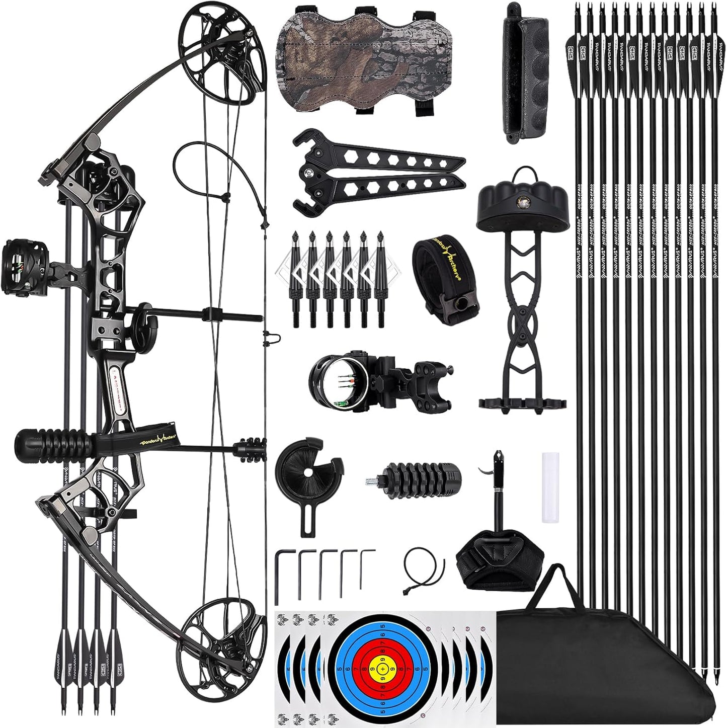 Lanneret Compound Bow Set for Beginners and Adults - 0-70 lbs