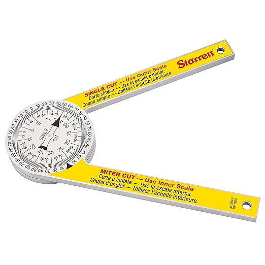 Starrett Plastic Miter Protractor Angle Finder for Precision Cuts