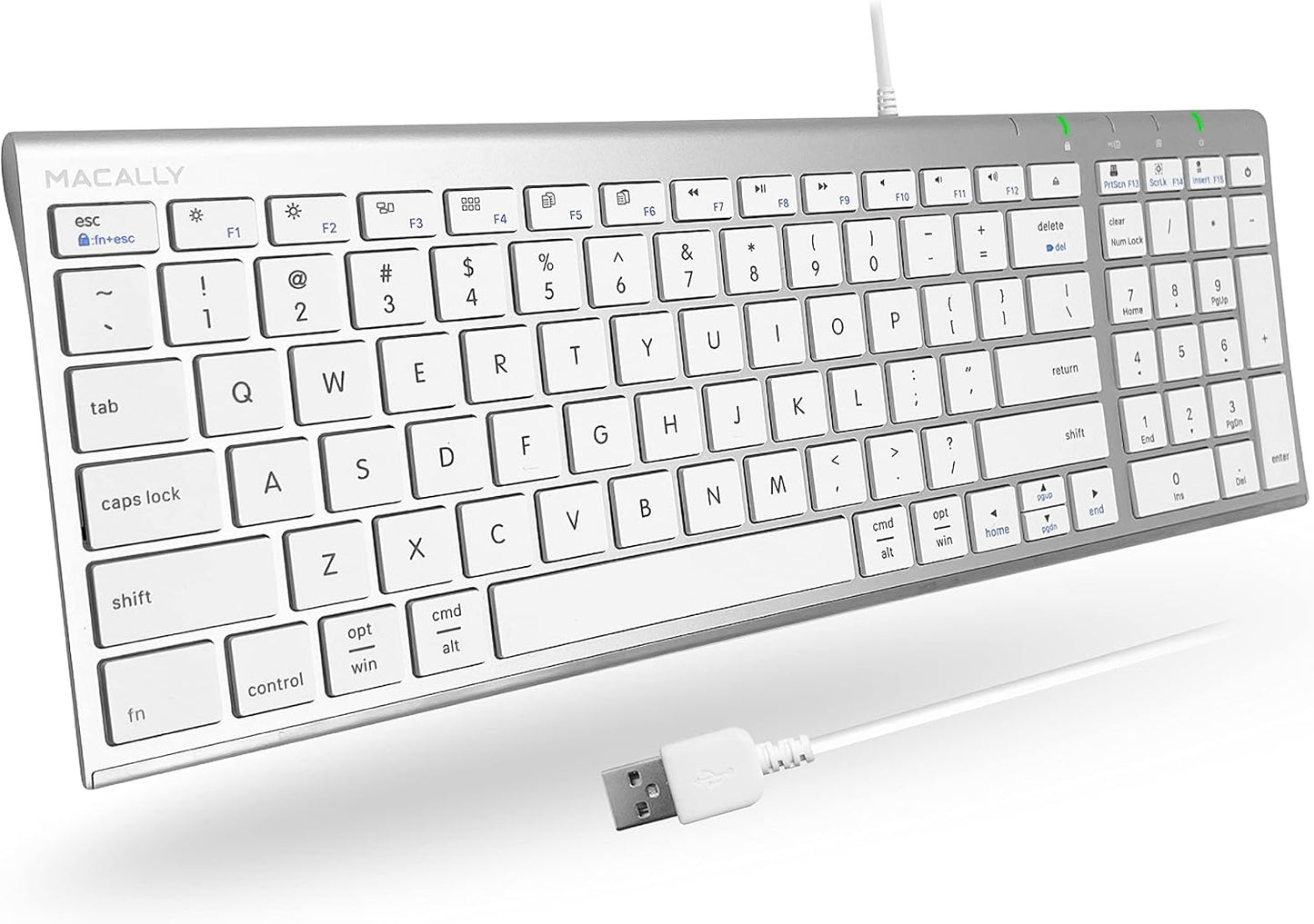Macally Slim Wired Keyboard - Apple Compatibility
