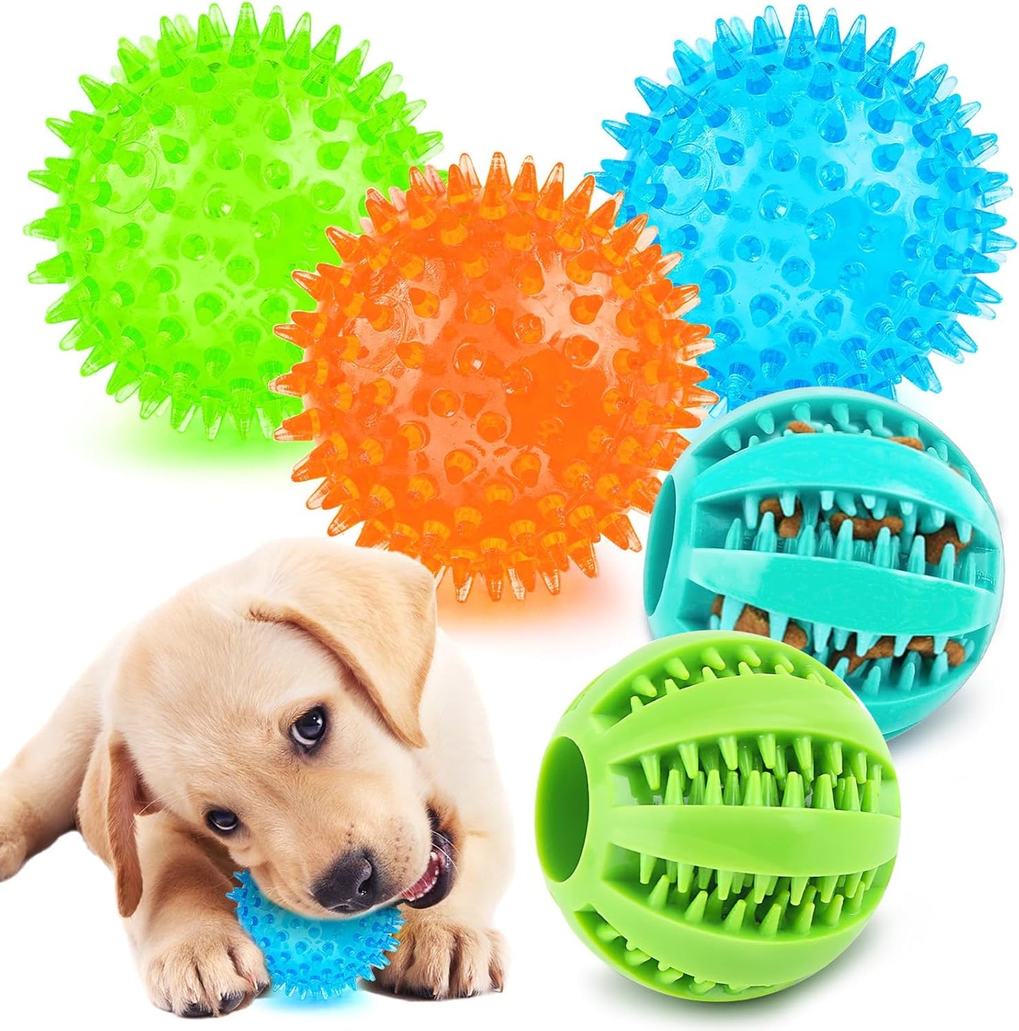 Interactive Squeaky & Chew Toy Balls for Small Dogs