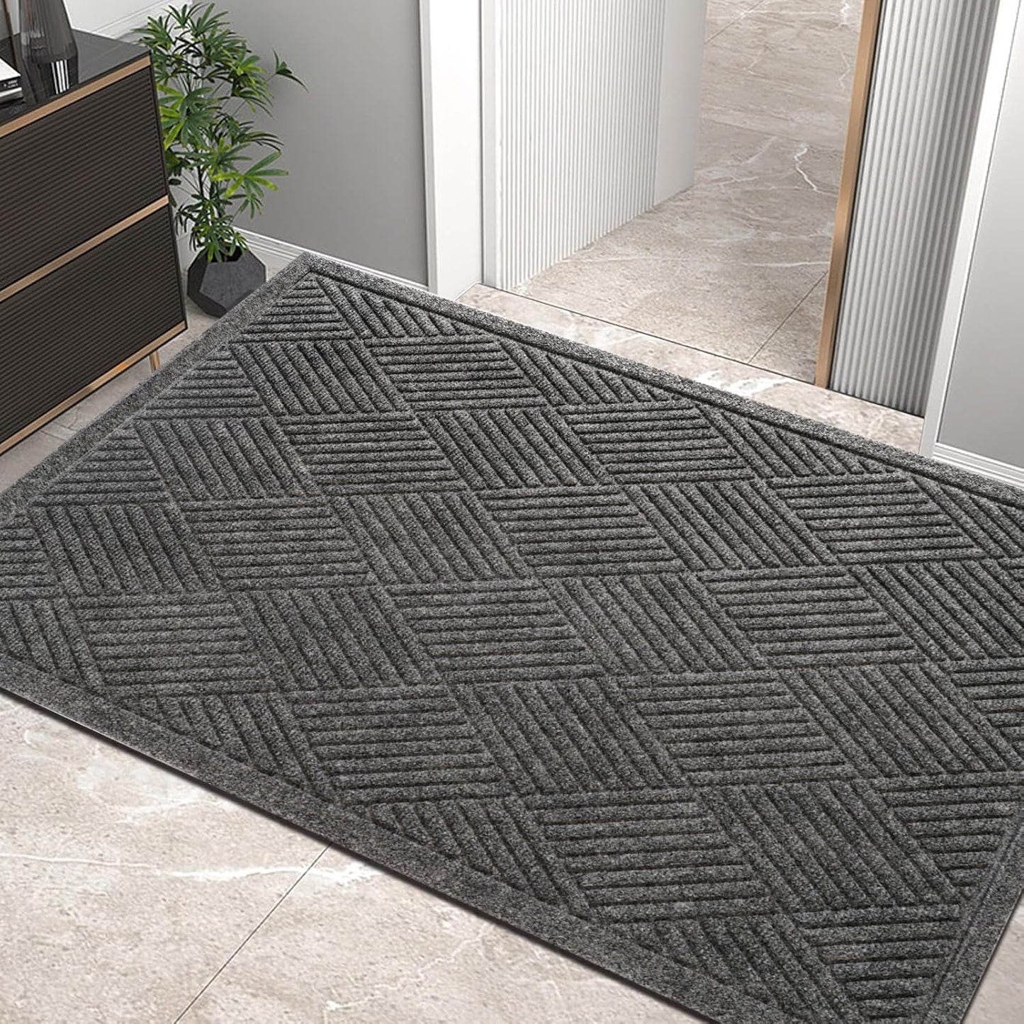 Sturdy Front Door Mat for Indoor Outdoor Use, Non-Slip Design