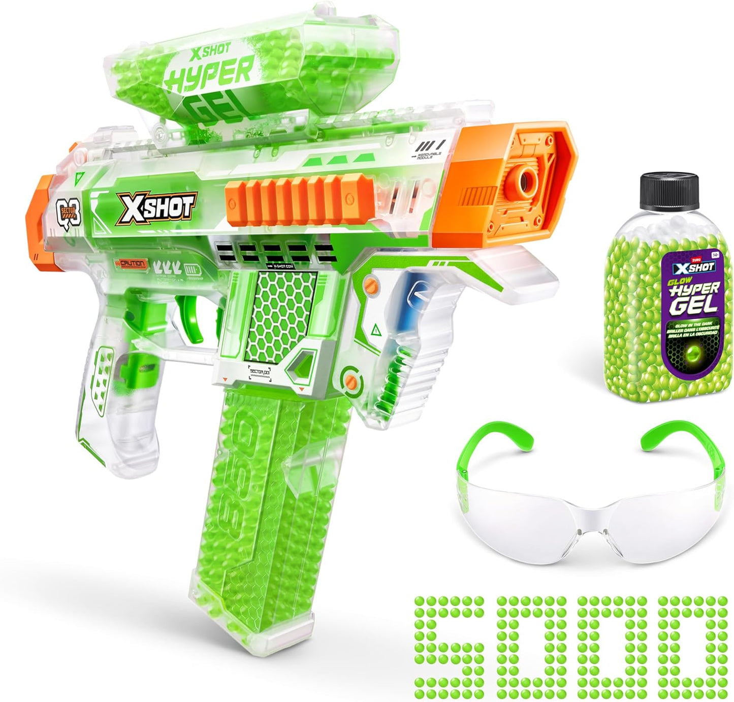 XSHOT Hyper Glow NightStrike Blaster with 5,000 Pellets for Fun
