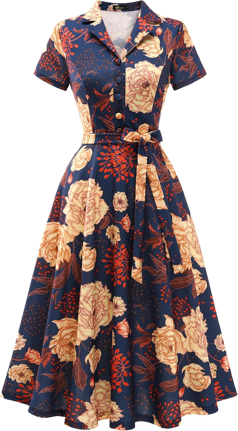 Wedtrend Women's Vintage Tea Dress for Cocktail Parties & More
