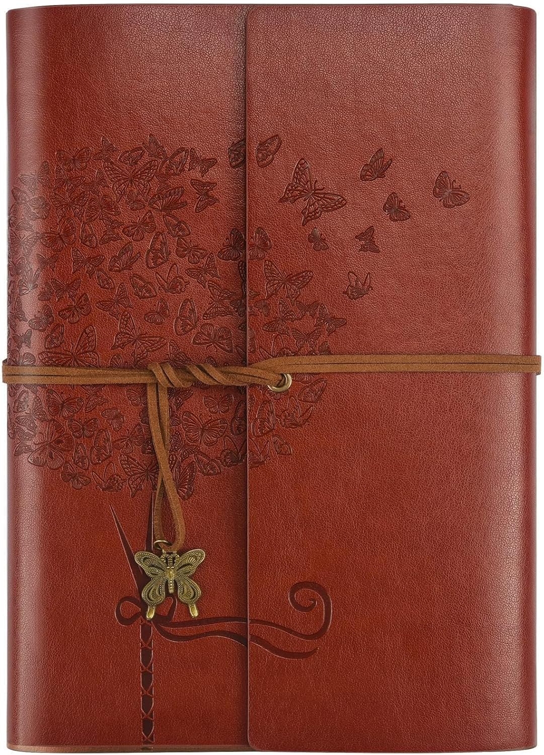 Refillable Leather Journal for Women - Red Brown A5