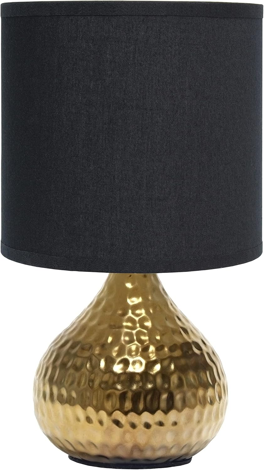 Modern Gold Table Lamp with Black Shade
