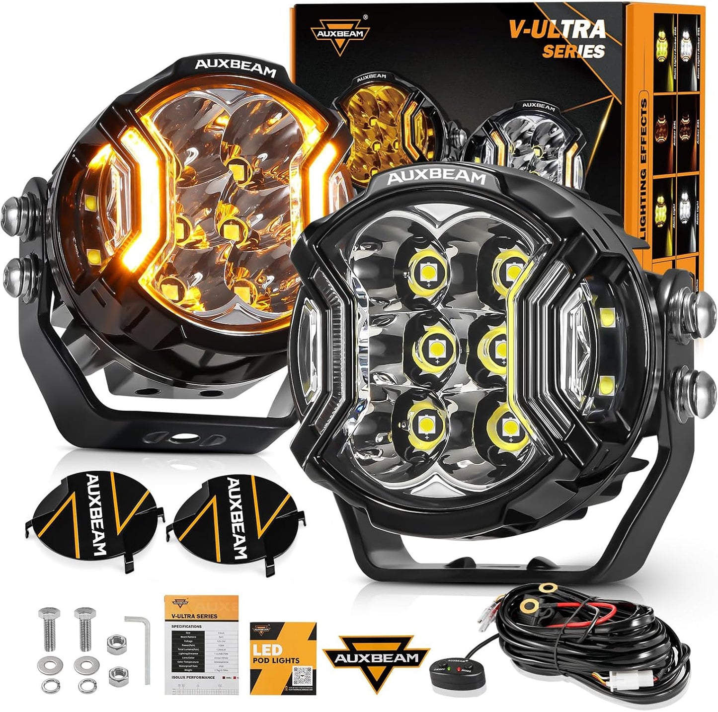 Auxbeam 3 Inch Round Driving Lights for Offroad Adventures