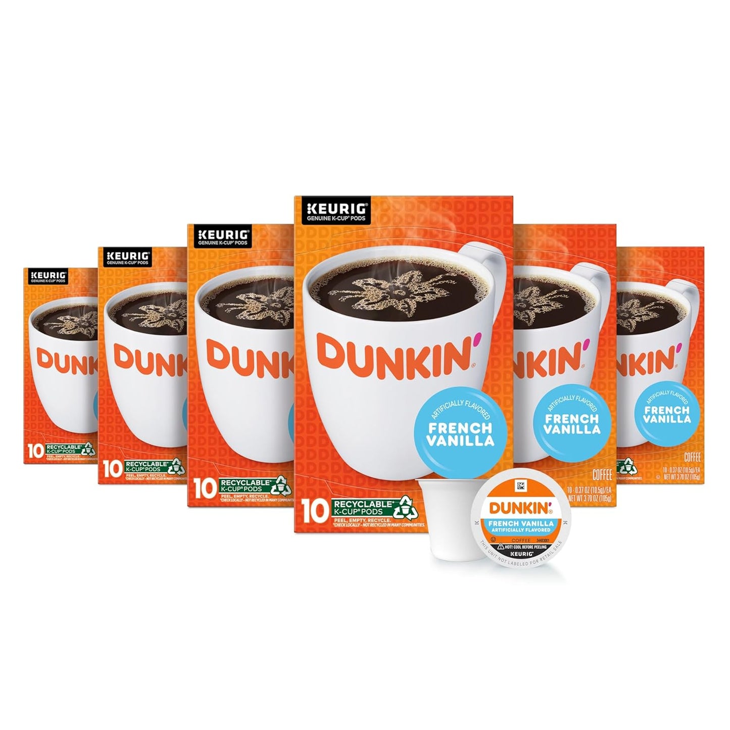Dunkin French Vanilla Flavored Coffee Pods for Keurig Machines