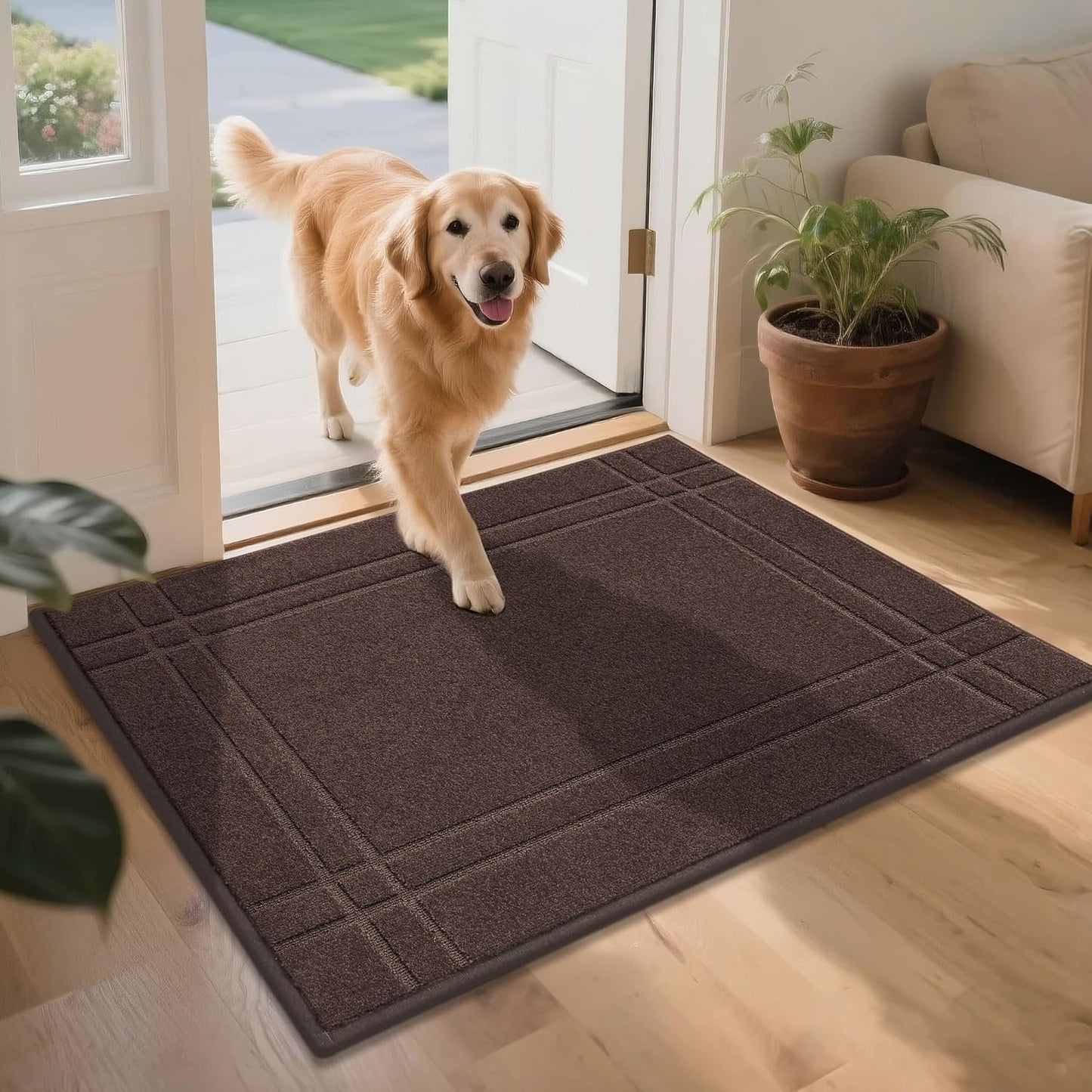 JSEI Entryway Rugs Doormat 32x48 Non-Slip Dirt Trapper Mat