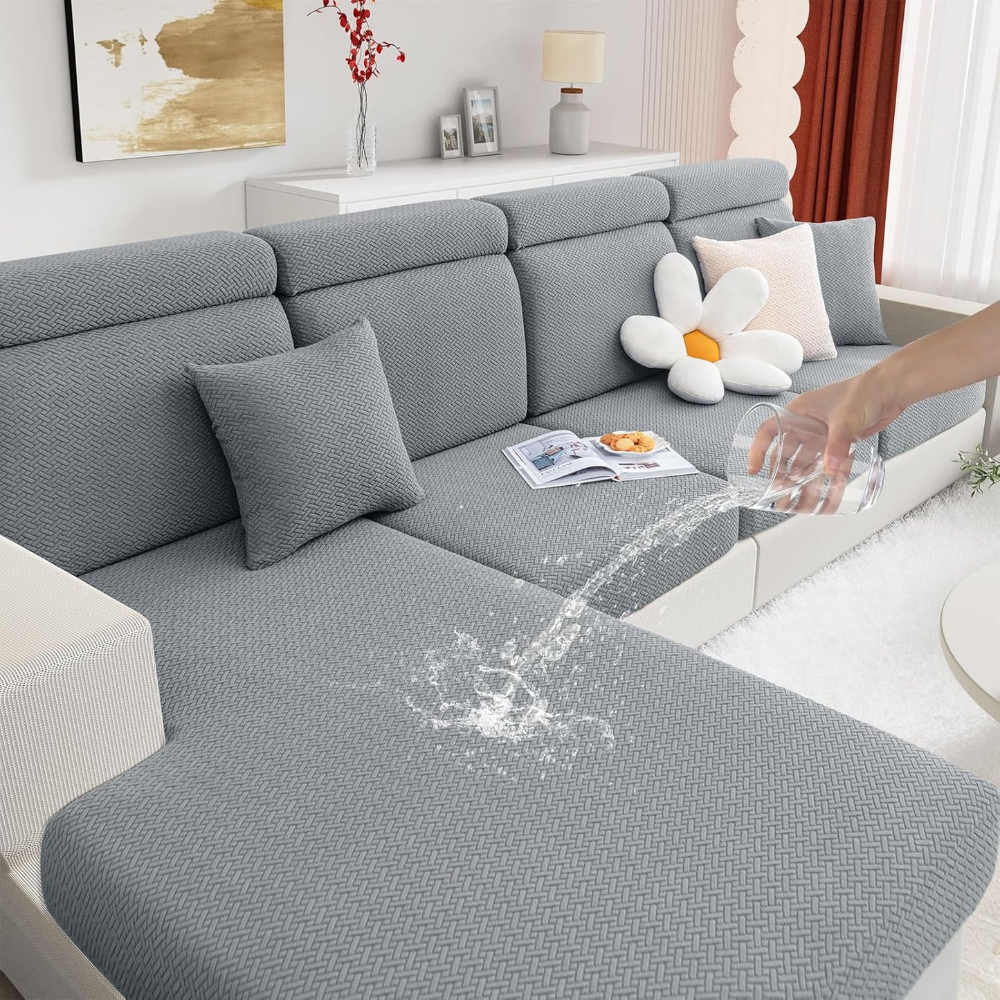 Waterproof Couch Cushion Covers for Pets by hyha - 3 Packs