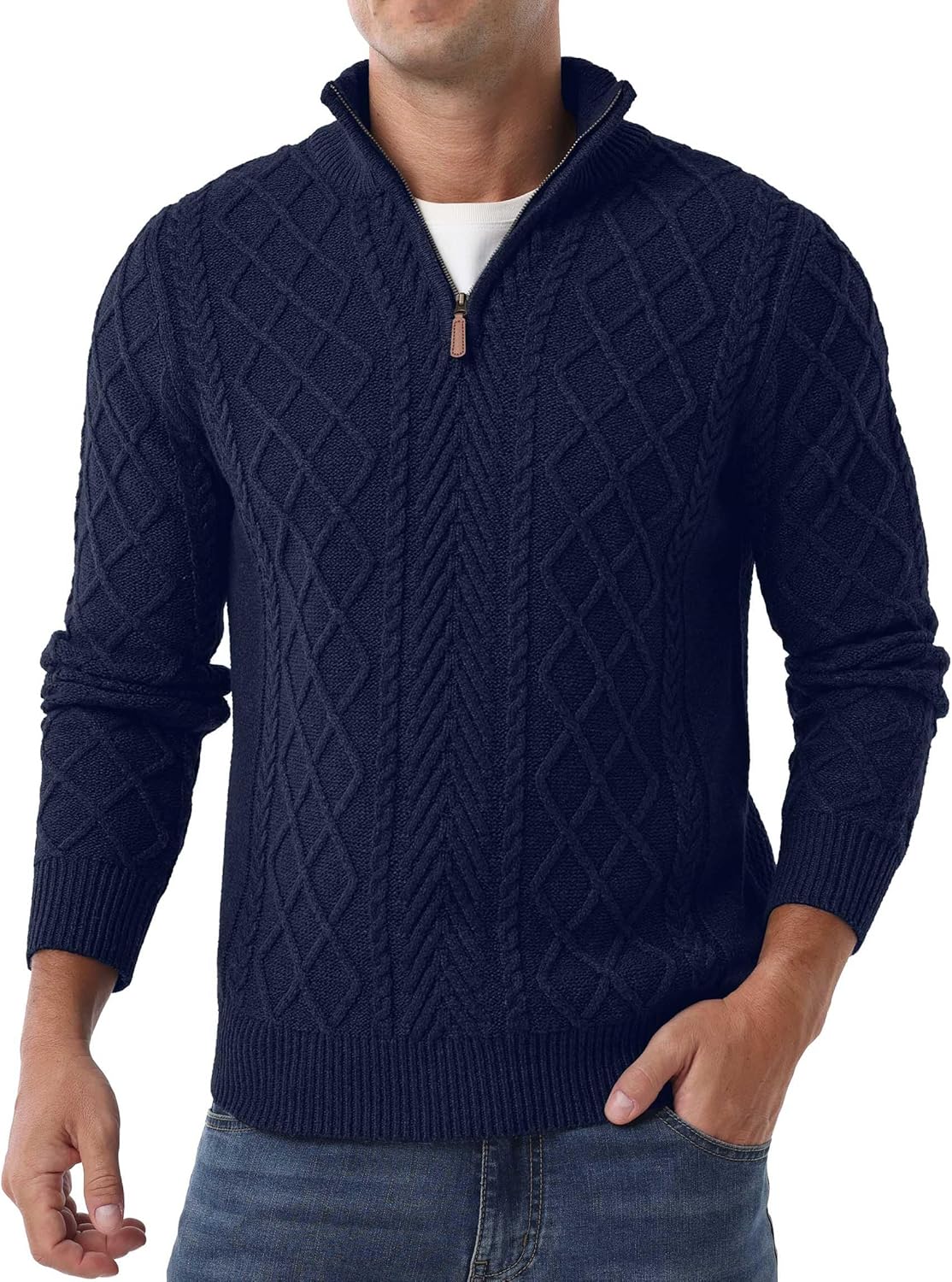 Men's Quarter Zip Sweater - Classic Casual Pullover for All Occasions