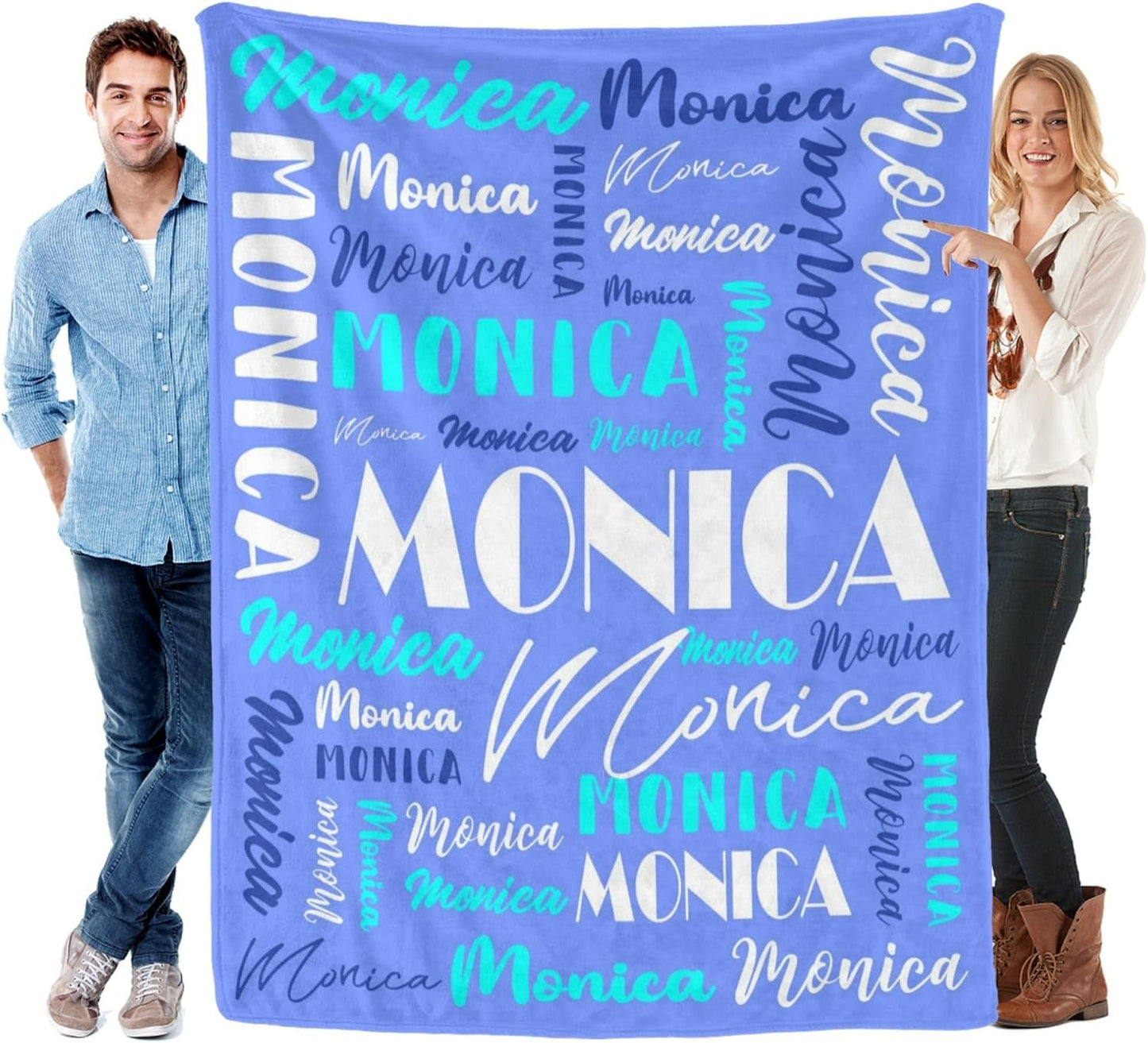 Personalized Name Blanket for Adults and Kids - Custom Flannel Throw