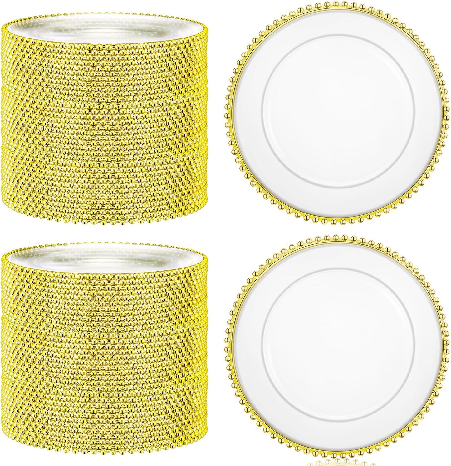 Stylish 13 Gold Charger Plates - Set of 100