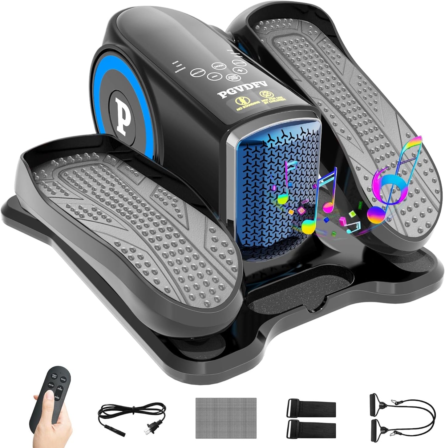 Under Desk Elliptical Machine with Bluetooth Speaker for Seniors