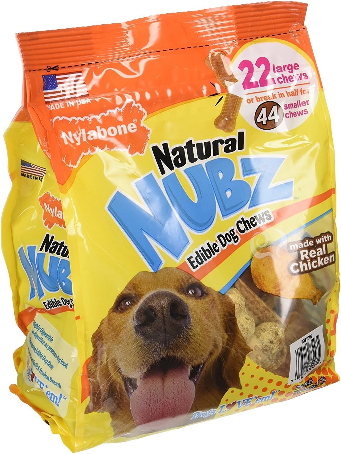Nylabone Natural Nubz Edible Dog Chews - 22ct Pack of 2